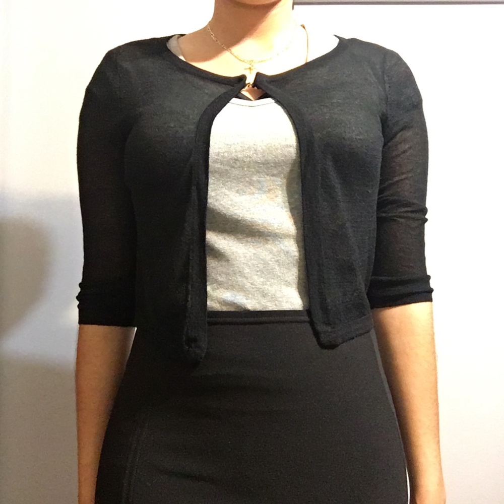 Sheer cropped cardigan